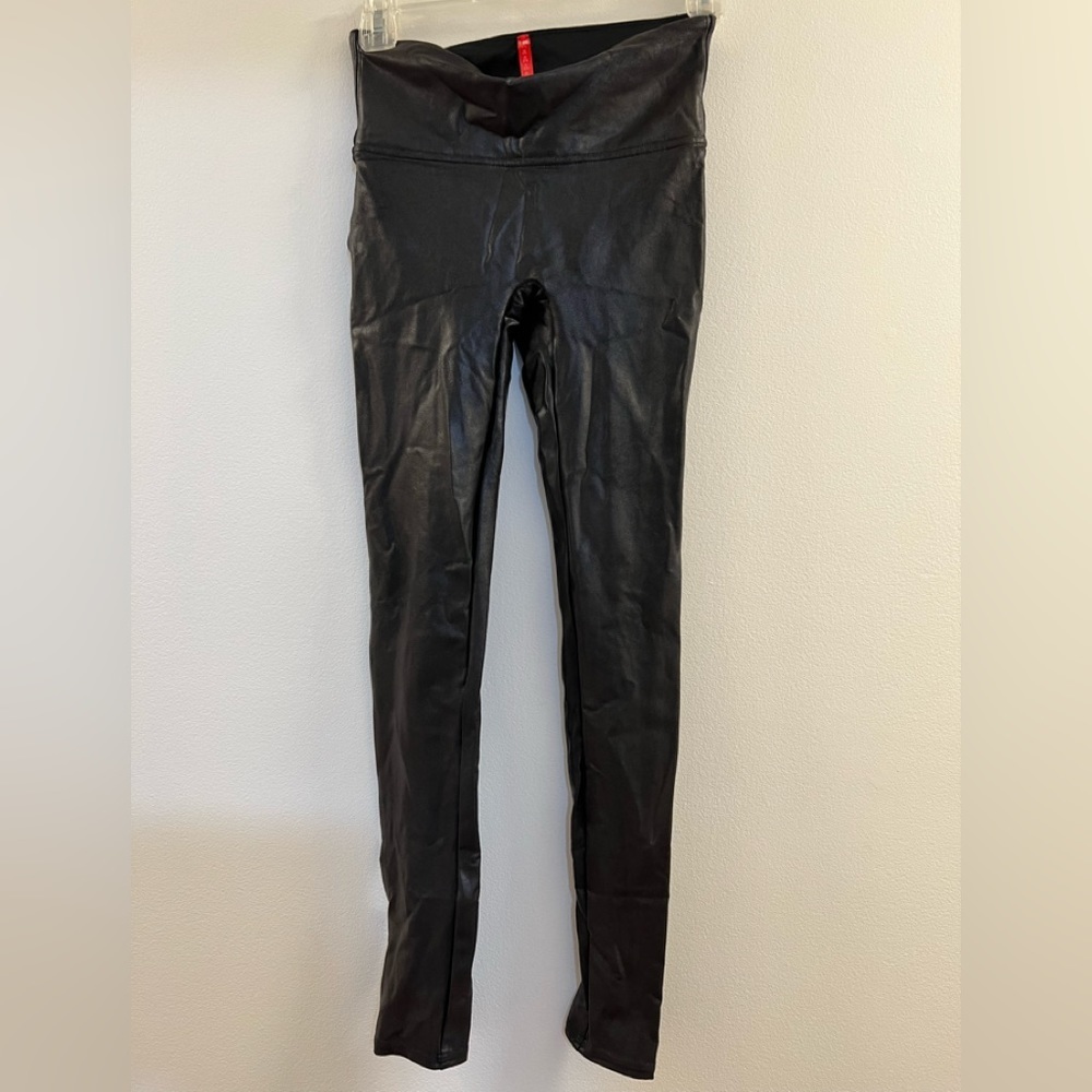 Spanx Faux Leather Leggings in Black - Picture 3 of 14